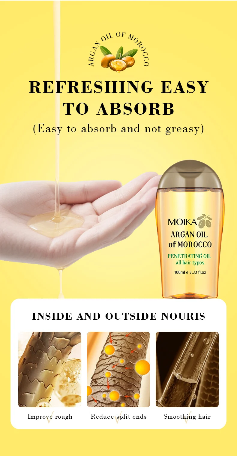 MOIKA Moroccan Argan Oil Hair Treatment Oil 100ml - Repair & Smooth 7 moroccan argan hair oil spu944853844161 desc 7