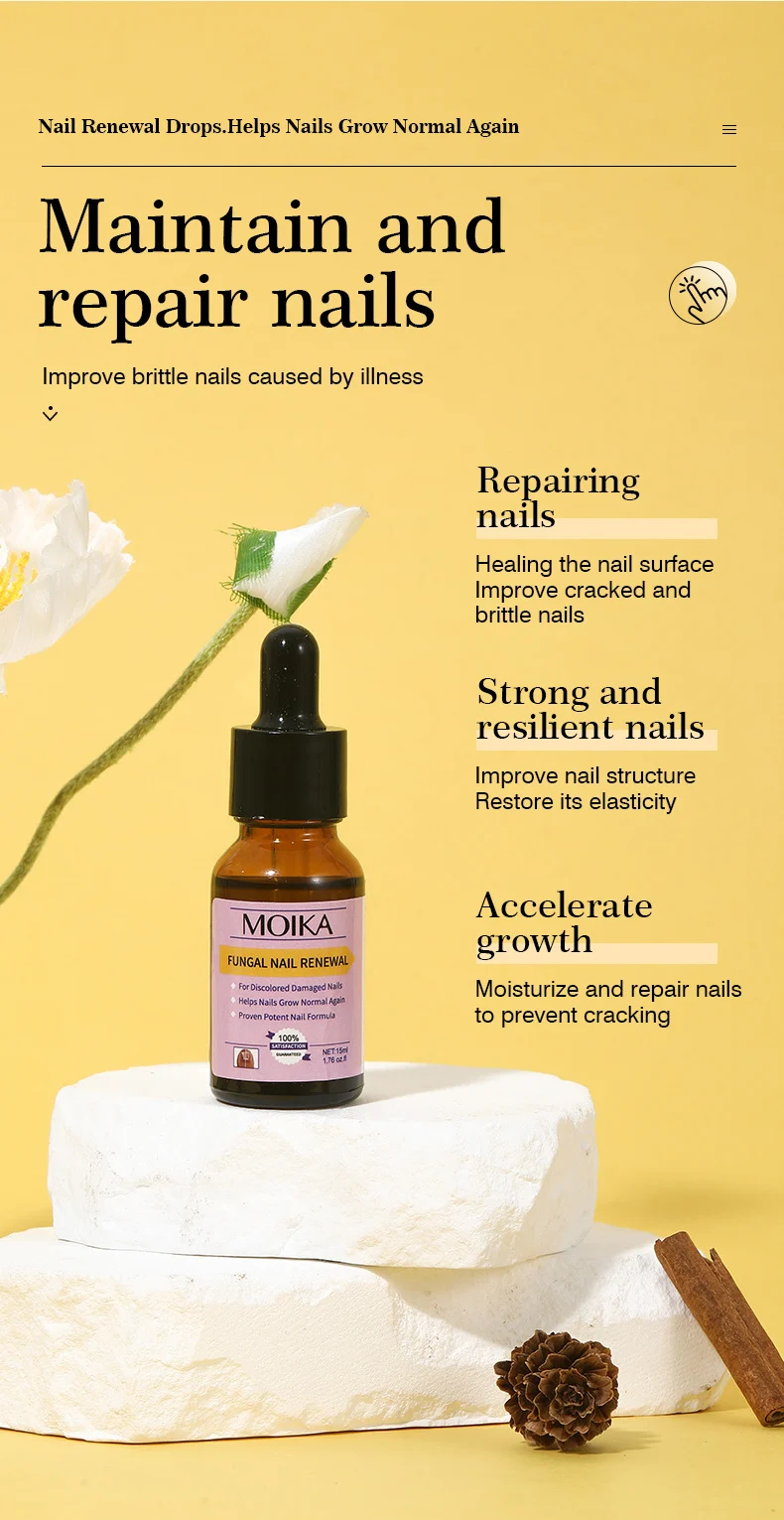 MOIKA Nail Renewal Drops for Damaged & Discolored Toenails Fingernails Growth Repair 3 nail renewal repair drops spu680691019616 desc 3