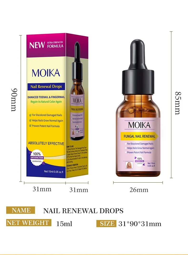 MOIKA Nail Renewal Drops for Damaged & Discolored Toenails Fingernails Growth Repair 8 nail renewal repair drops spu680691019616 desc 8
