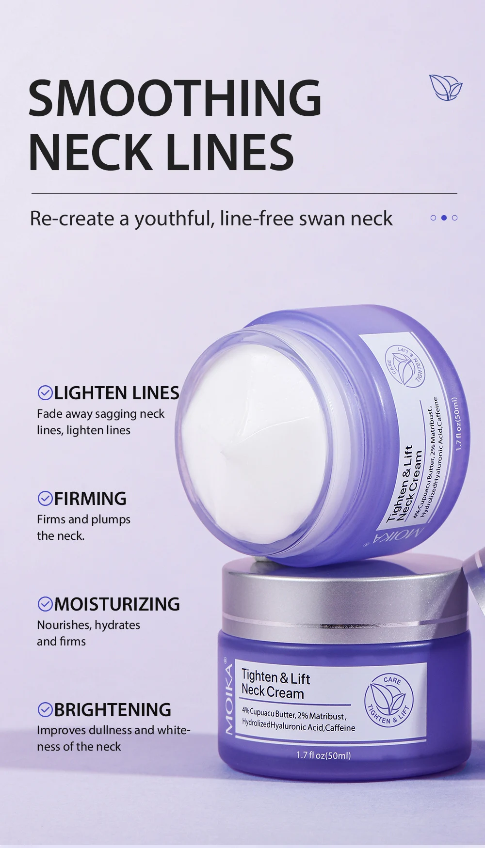 MOIKA Tighten & Lift Neck Firming Cream, Reduces Fine Lines, Brightening & Moisturizing 3 neck firming cream spu739933092933 desc 3