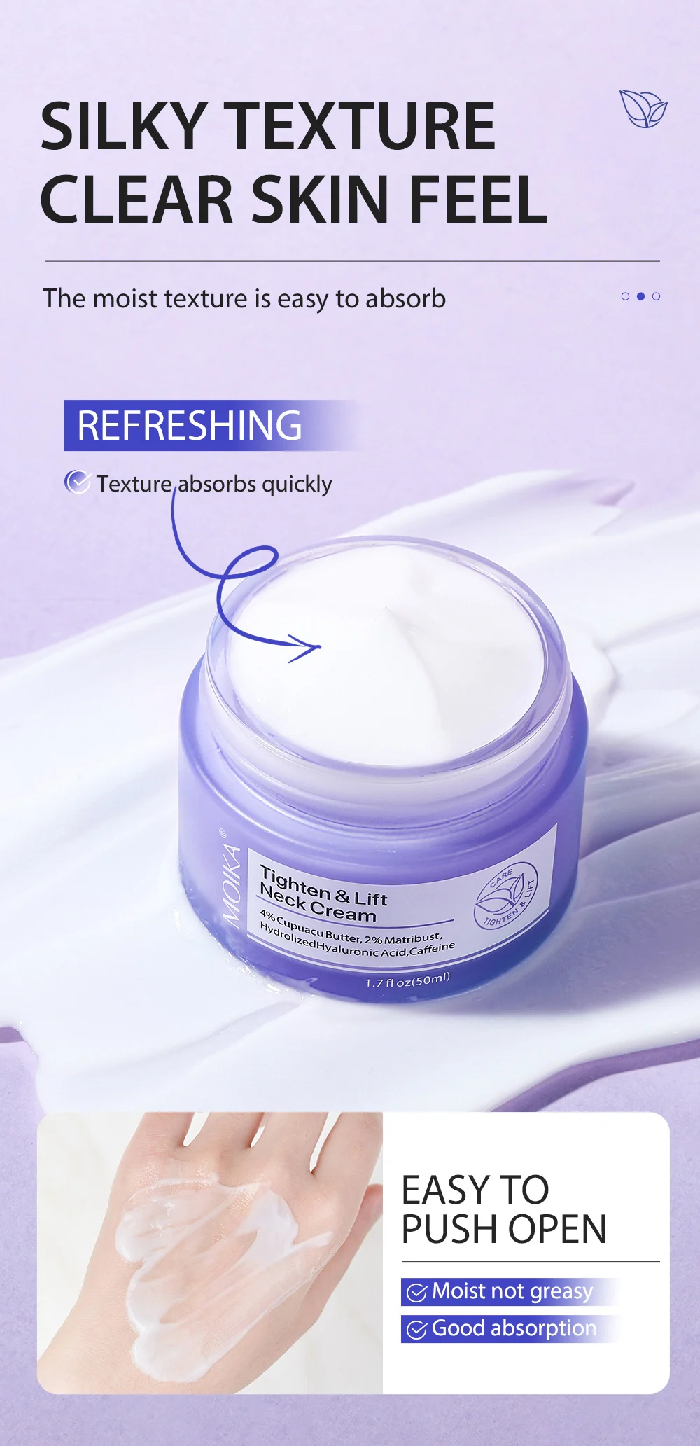 MOIKA Tighten & Lift Neck Firming Cream, Reduces Fine Lines, Brightening & Moisturizing 7 neck firming cream spu739933092933 desc 7
