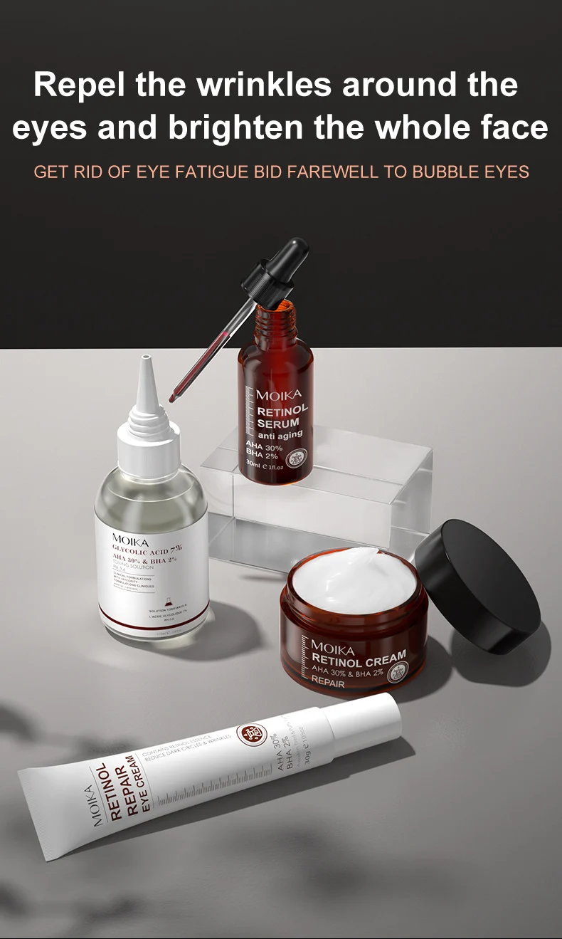 MOIKA Retinol Cream Serum Eye Cream Set for Anti-Aging & Skin Repair 1 retinol anti aging skincare set spu709569638020 desc 1