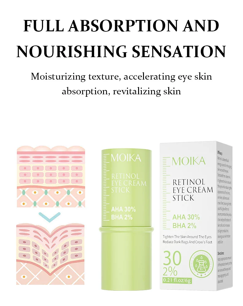 MOIKA Retinol Eye Cream Stick with AHA & BHA for Wrinkles, Firming, and Brightening 5 retinol eye cream stick spu733242734173 desc 5