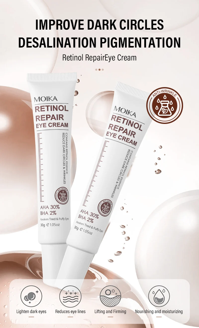 MOIKA Retinol Repair Eye Cream for Dark Circles & Wrinkles 30g 1 retinol repair eye cream spu727910369444 desc 1