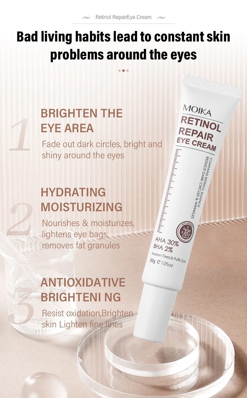 MOIKA Retinol Repair Eye Cream Reduces Wrinkles & Dark Circles 30g 3 retinol repair eye cream spu733219147778 desc 3