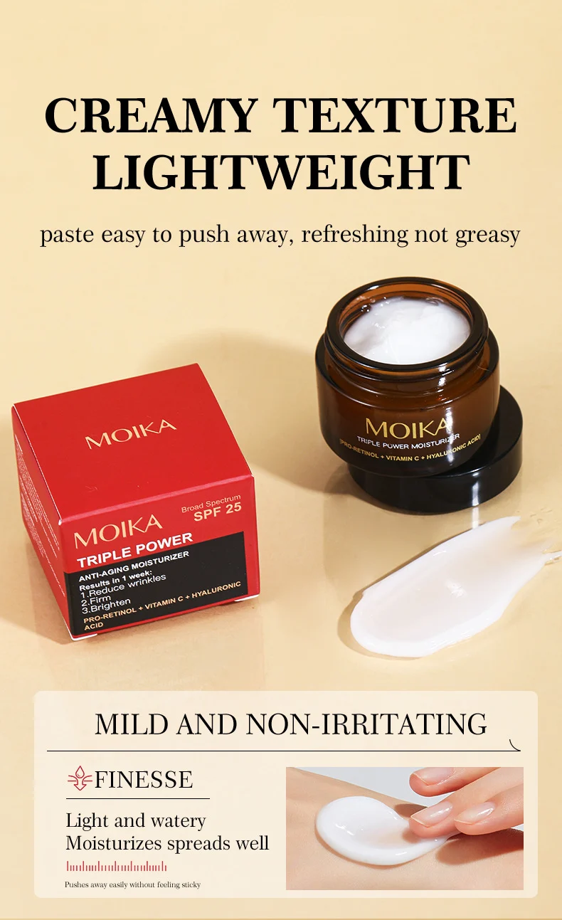 MOIKA Retinol Vitamin C Cream with SPF 25 | Anti-Aging, Brightening & Moisturizing 6 retinol vitamin c spf moisturizer spu805845174948 desc 6