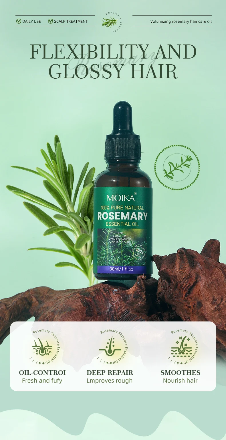 MOIKA Rosemary Hair Oil 100% Pure Essential Oil for Scalp Treatment & Split Ends 3 rosemary hair oil scalp treatment spu716785041941 desc 3
