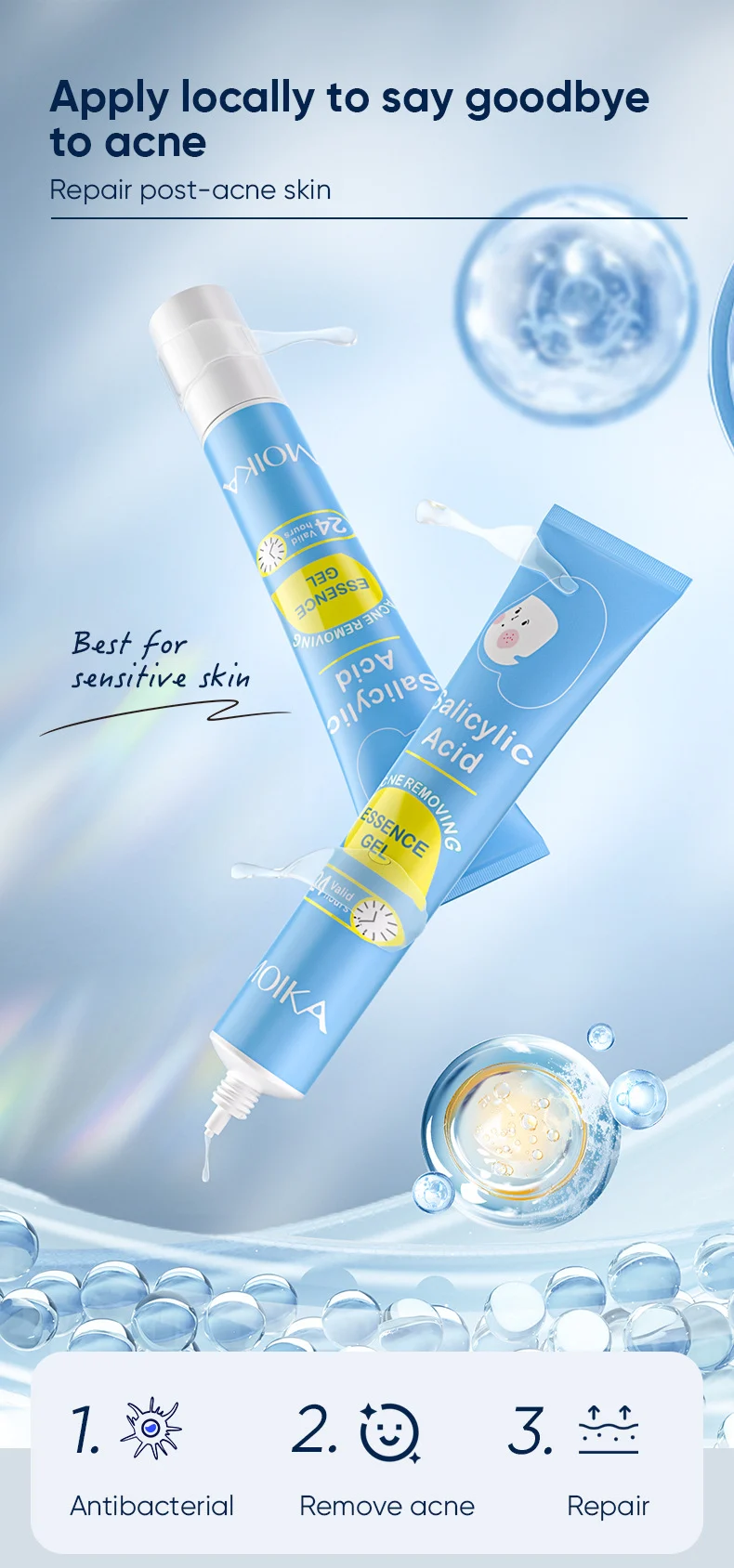 MOIKA Salicylic Acid Acne Removing Essence Gel for Face 1 salicylic acne removing essence gel spu735011048327 desc 1