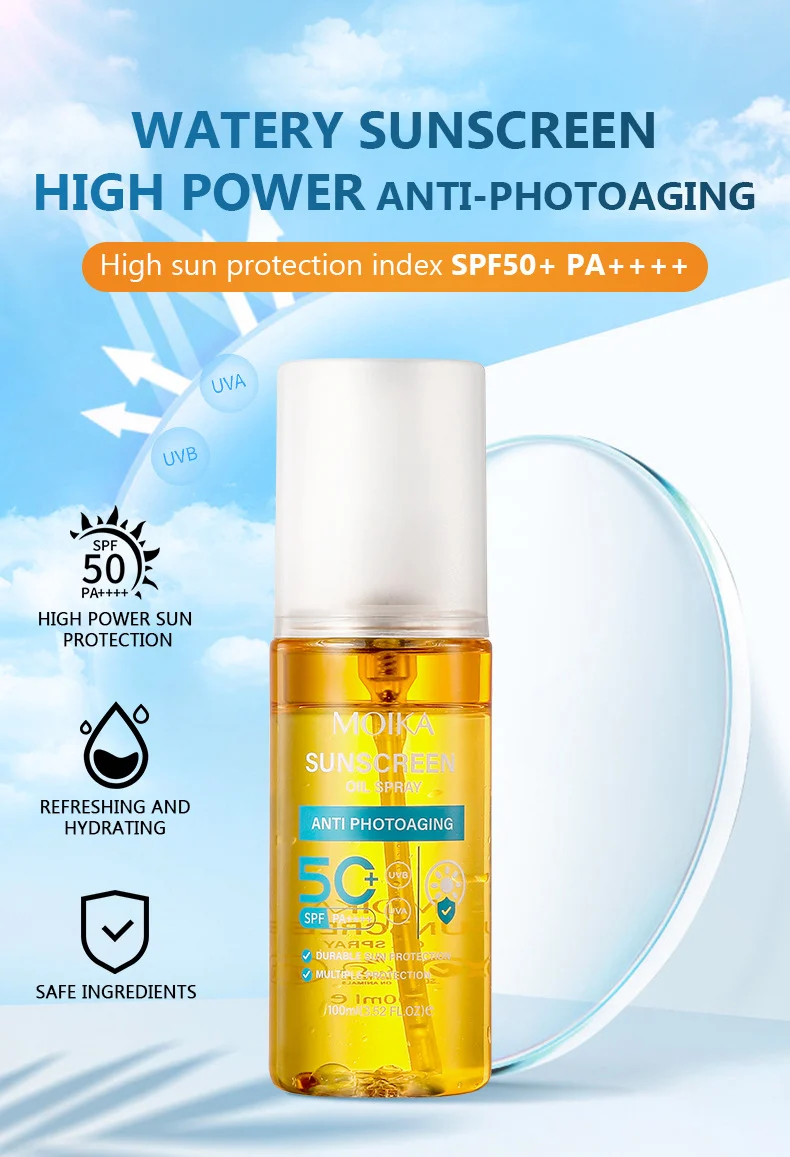 MOIKA Sunscreen Oil Spray SPF50+ PA++++ Watery Anti-Photoaging Face & Body Protection 1 sunscreen oil spray spu766135383588 desc 1
