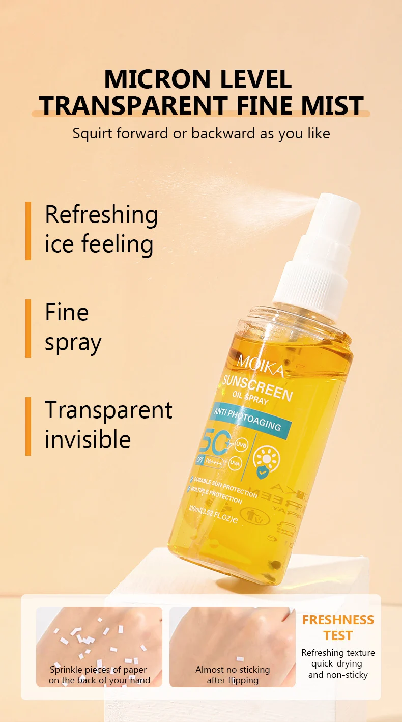 MOIKA Sunscreen Oil Spray SPF50+ PA++++ Watery Anti-Photoaging Face & Body Protection 5 sunscreen oil spray spu766135383588 desc 5