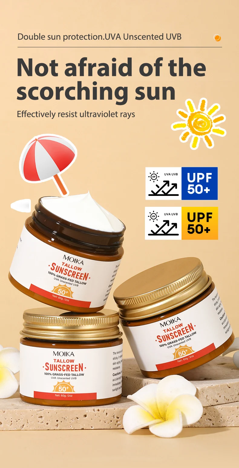 MOIKA Tallow Zinc Mineral Sunscreen SPF50+ Broad Spectrum UVA/UVB Protection 1 tallow zinc mineral sunscreen spu924378147692 desc 1