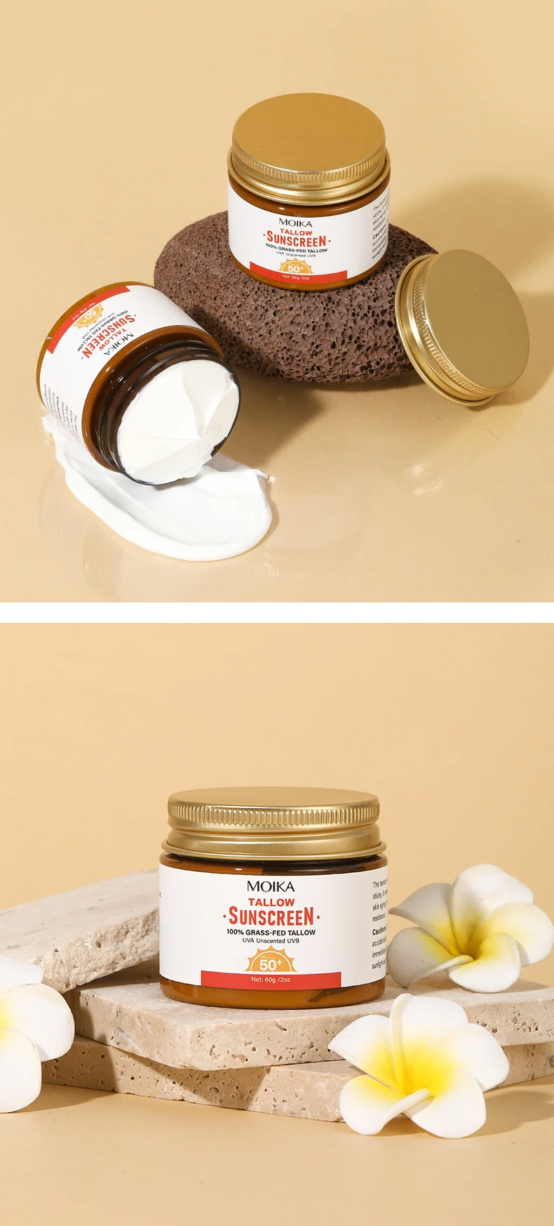 MOIKA Tallow Zinc Mineral Sunscreen SPF50+ Broad Spectrum UVA/UVB Protection 11 tallow zinc mineral sunscreen spu924378147692 desc 11