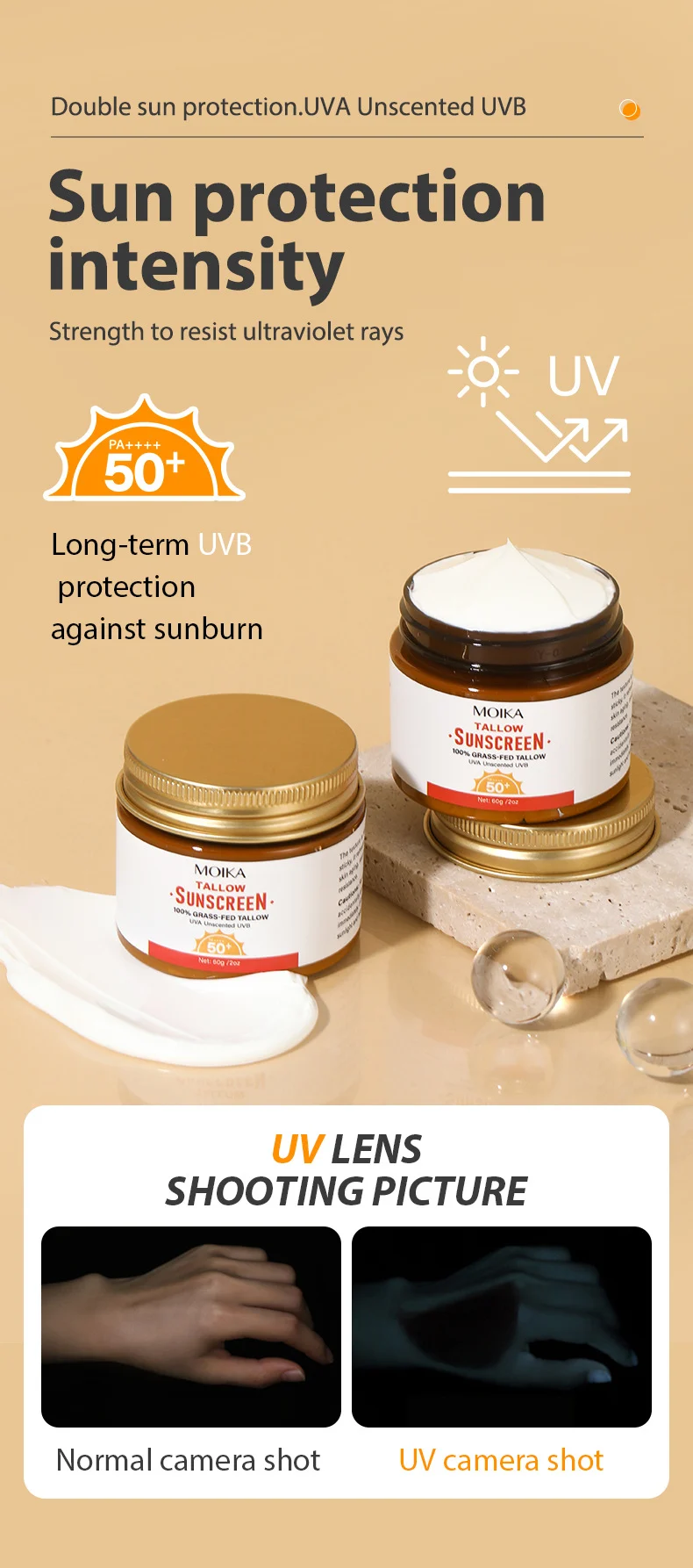 MOIKA Tallow Zinc Mineral Sunscreen SPF50+ Broad Spectrum UVA/UVB Protection 5 tallow zinc mineral sunscreen spu924378147692 desc 5