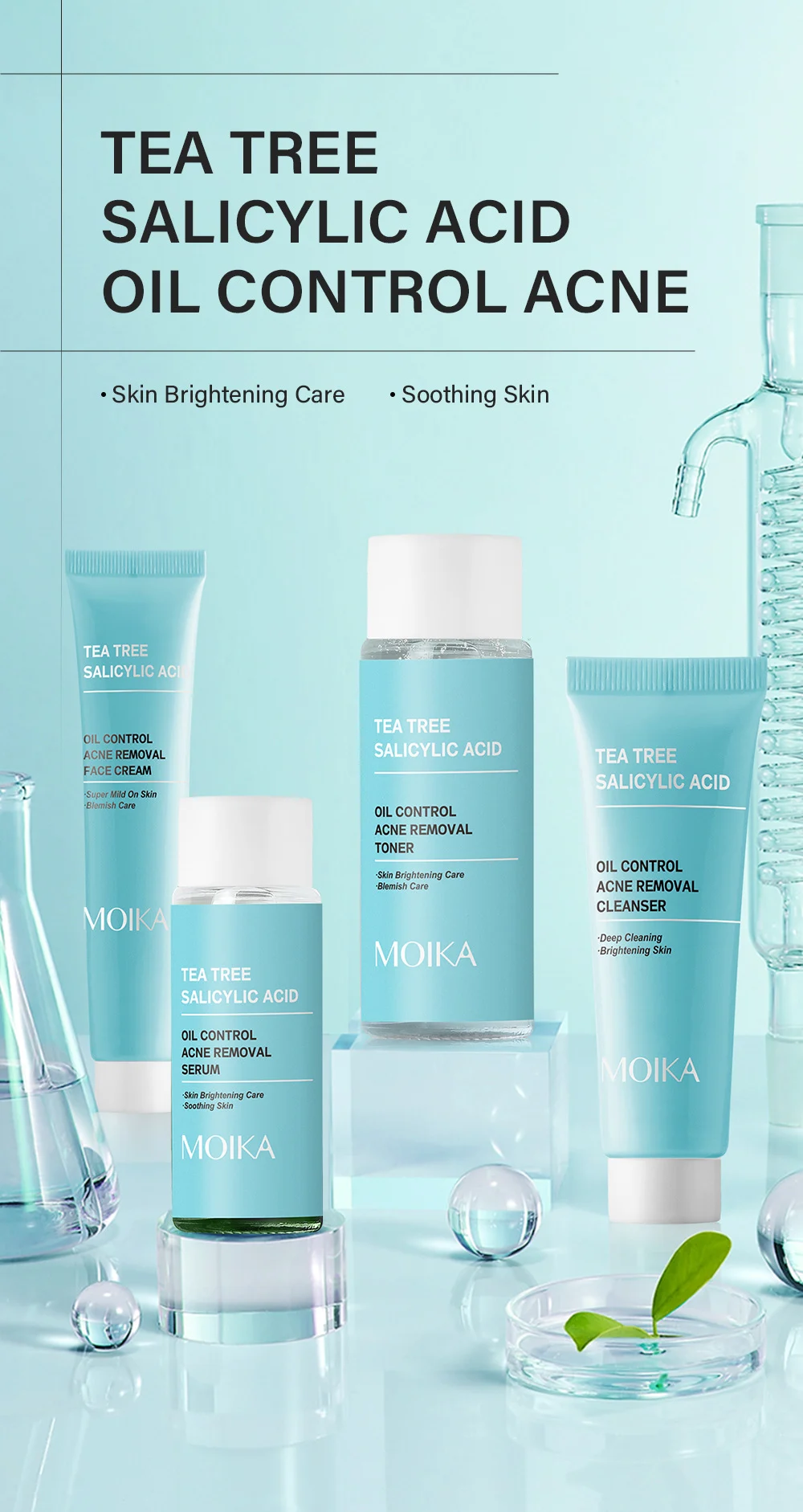 MOIKA Tea Tree Salicylic Acid Oil Control Acne Removal Skincare Set 1 tea tree salicylic acid acne skincare set spu780497845925 desc 1