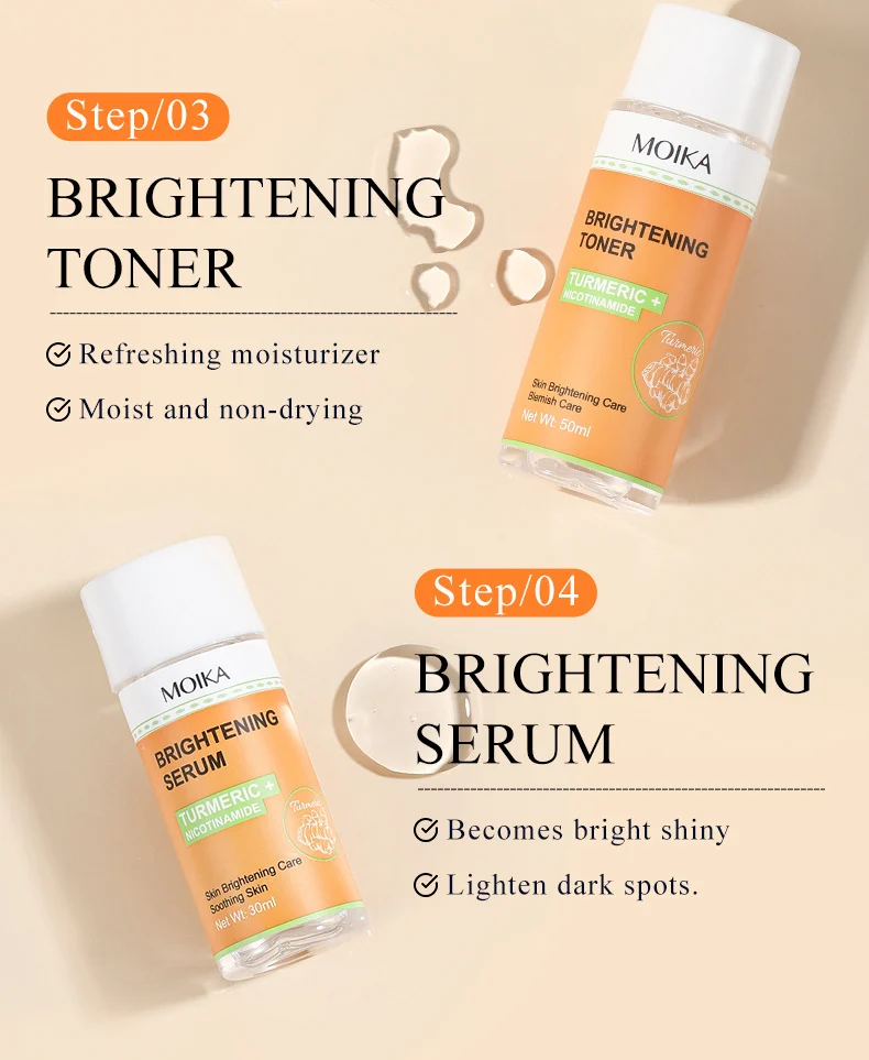 MOIKA Turmeric & Niacinamide Brightening 4-Piece Skincare Set for Soothing & Hydrating Skin 8 turmeric niacinamide skincare set spu659443258270 desc 8