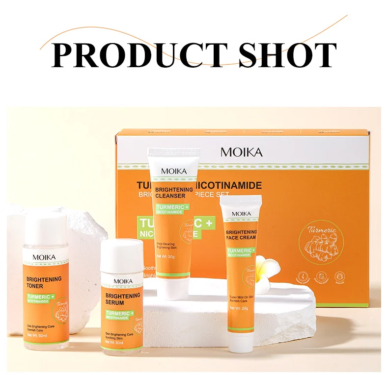 MOIKA Turmeric & Niacinamide Brightening 4-Piece Skincare Set for Soothing & Hydrating Skin 9 turmeric niacinamide skincare set spu659443258270 desc 9