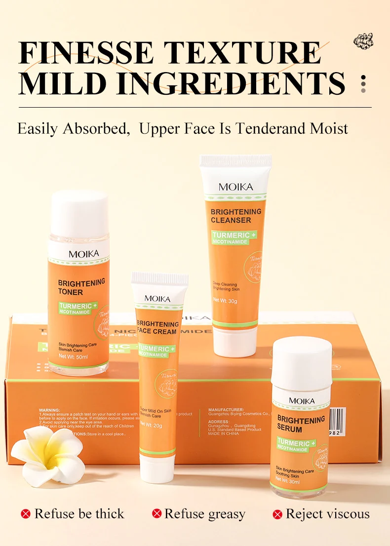 MOIKA Turmeric & Niacinamide 4-Piece Brightening Skincare Set 6 turmeric niacinamide skincare set spu780464102216 desc 6